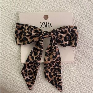 Zara Animal Print Bow Hair Clip